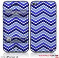 iPhone 4 Skin Zig Zag Blues