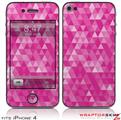 iPhone 4 Skin Triangle Mosaic Fuchsia