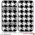 iPhone 4 Skin Houndstooth Black and White