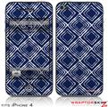 iPhone 4 Skin Wavey Navy Blue