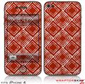 iPhone 4 Skin Wavey Red Dark