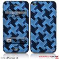 iPhone 4 Skin Retro Houndstooth Blue