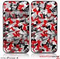 iPhone 4 Skin Sexy Girl Silhouette Camo Red