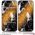 iPhone 4 Skin Halftone Splatter White Orange