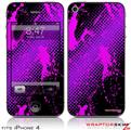 iPhone 4 Skin Halftone Splatter Hot Pink Purple
