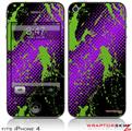 iPhone 4 Skin Halftone Splatter Green Purple