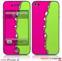 iPhone 4 Skin Ripped Colors Hot Pink Neon Green