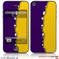 iPhone 4 Skin Ripped Colors Purple Yellow