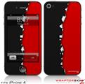 iPhone 4 Skin Ripped Colors Black Red