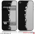 iPhone 4 Skin Ripped Colors Black Gray