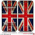 iPhone 4 Skin Painted Faded and Cracked Union Jack British Flag