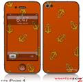 iPhone 4 Skin Anchors Away Burnt Orange