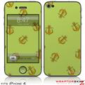 iPhone 4 Skin Anchors Away Sage Green