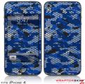 iPhone 4 Skin HEX Mesh Camo 01 Blue Bright