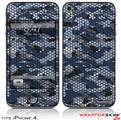 iPhone 4 Skin HEX Mesh Camo 01 Blue