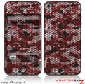 iPhone 4 Skin HEX Mesh Camo 01 Red