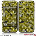 iPhone 4 Skin HEX Mesh Camo 01 Yellow