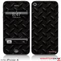 iPhone 4 Skin Diamond Plate Metal 02 Black