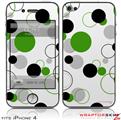 iPhone 4 Skin - Lots of Dots Green on White (DOES NOT fit newer iPhone 4S)