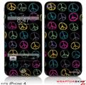 iPhone 4 Skin - Kearas Peace Signs Black (DOES NOT fit newer iPhone 4S)