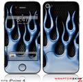 iPhone 4 Skin - Metal Flames Blue (DOES NOT fit newer iPhone 4S)