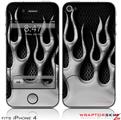 iPhone 4 Skin - Metal Flames Chrome (DOES NOT fit newer iPhone 4S)