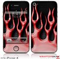 iPhone 4 Skin - Metal Flames Red (DOES NOT fit newer iPhone 4S)