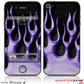 iPhone 4 Skin - Metal Flames Purple (DOES NOT fit newer iPhone 4S)