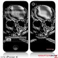 iPhone 4 Skin - Chrome Skull on Black (DOES NOT fit newer iPhone 4S)