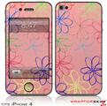 iPhone 4 Skin - Kearas Flowers on Pink (DOES NOT fit newer iPhone 4S)