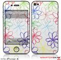iPhone 4 Skin - Kearas Flowers on White (DOES NOT fit newer iPhone 4S)