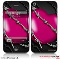 iPhone 4 Skin - Barbwire Heart Hot Pink (DOES NOT fit newer iPhone 4S)