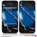 iPhone 4 Skin - Barbwire Heart Blue (DOES NOT fit newer iPhone 4S)