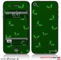 iPhone 4 Skin - Christmas Holly Leaves on Green (DOES NOT fit newer iPhone 4S)