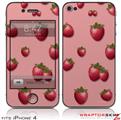 iPhone 4 Skin - Strawberries on Pink (DOES NOT fit newer iPhone 4S)