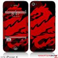 iPhone 4 Skin - Oriental Dragon Red on Black (DOES NOT fit newer iPhone 4S)
