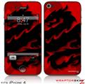 iPhone 4 Skin - Oriental Dragon Black on Red (DOES NOT fit newer iPhone 4S)