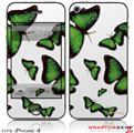 iPhone 4 Skin - Butterflies Green (DOES NOT fit newer iPhone 4S)