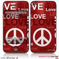 iPhone 4 Skin - Love and Peace Red (DOES NOT fit newer iPhone 4S)