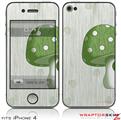 iPhone 4 Skin - Mushrooms Green (DOES NOT fit newer iPhone 4S)