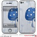iPhone 4 Skin - Mushrooms Blue (DOES NOT fit newer iPhone 4S)