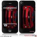 iPhone 4 Skin - 2010 Chevy Camaro Jeweled Red - Black Stripes on Black (DOES NOT fit newer iPhone 4S)