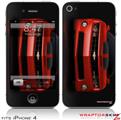 iPhone 4 Skin - 2010 Chevy Camaro Victory Red - Black Stripes on Black (DOES NOT fit newer iPhone 4S)