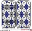 iPhone 4 Skin - Argyle Blue and Gray (DOES NOT fit newer iPhone 4S)