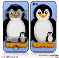 iPhone 4 Skin - Penguins on Blue (DOES NOT fit newer iPhone 4S)