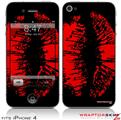 iPhone 4 Skin - Big Kiss Red on Black (DOES NOT fit newer iPhone 4S)