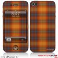 iPhone 4 Skin - Plaid Pumpkin Orange (DOES NOT fit newer iPhone 4S)