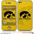 iPhone 4 Skin - Iowa Hawkeyes Tigerhawk Black on Gold (DOES NOT fit newer iPhone 4S)