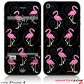 iPhone 4 Skin - Flamingos on Black (DOES NOT fit newer iPhone 4S)