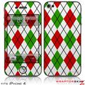 iPhone 4 Skin - Argyle Red and Green (DOES NOT fit newer iPhone 4S)